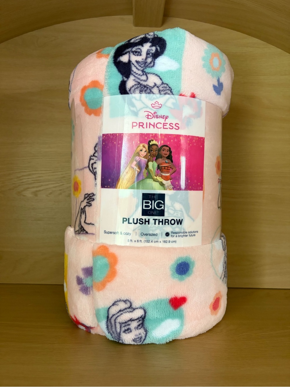 ✨$15✨NWT•Disney Princesses Supersoft Oversized Plush Throw Blanket | 5’x6’